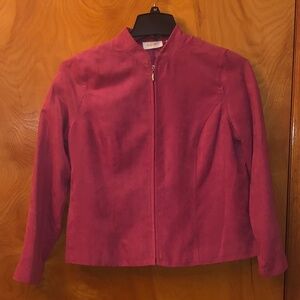 NWOT Studio Works Pink Faux Suede Zipper Jacket (Size 10P)